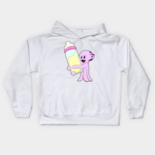 Octopus with Baby bottle Milk Kids Hoodie